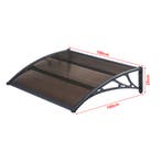 [en.casa] Deurluifel Mellerud afdak 100x100 cm zwart en brui, Verzenden, Nieuw