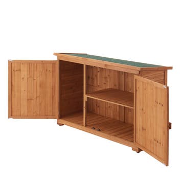 [en.casa] Tuinkast tuinschuur 128x50x88 cm houtkleurig, Verzenden, Nieuw