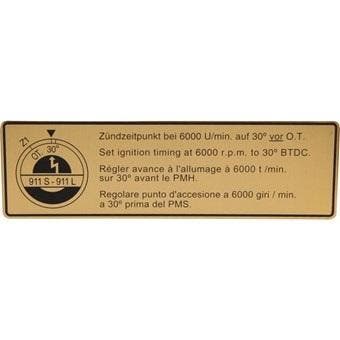 Sticker Ontstekingstiming Porsche 911L / 911S, Verzenden, Nieuw