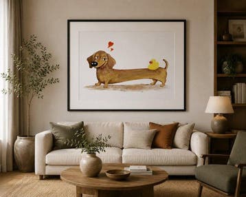 Tetiana Zaitseva - Acrylic Painting XL Love dog no 281