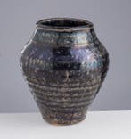Yuan Balustre Vase in Henan zwart geglazuurd aardewerk met