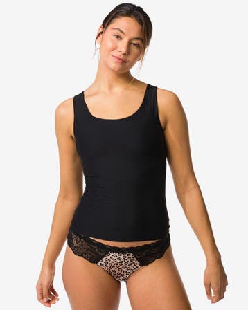 HEMA Dames bh hemd smoothing met ingebouwde cups zwart, Verzenden, Zwart