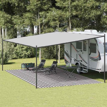 vidaXL Tenttapijt 400x600 cm HDPE antracietkleurig en wit, Verzenden, Nieuw