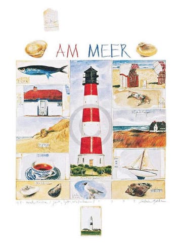 Kunstdruk Sabine Gerke - Nordsee 50x70cm, Verzenden, Nieuw