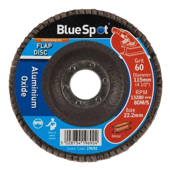 Lamellenschijf 115mm korrel 60 | BlueSpot Tools 19692, Doe-het-zelf en Verbouw, Gereedschap | Machine-onderdelen en Toebehoren