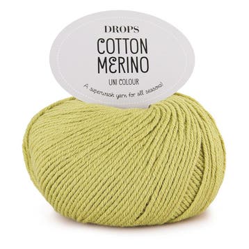 DROPS Cotton Merino Uni Colour - 10 pistache - Wol/Katoen, Ophalen of Verzenden, Nieuw