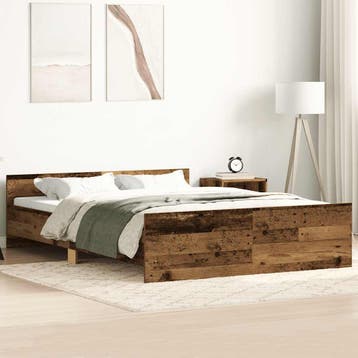 vidaXL Bedframe zonder matras 200x200 cm bewerkt hout oud, Bruin, Verzenden, Overige maten, 200 cm