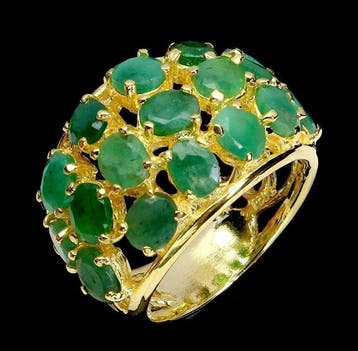 Zonder minimumprijs - Ring 14K geelgoud verguld 925 sterling, Sieraden, Tassen en Uiterlijk, Nieuw
