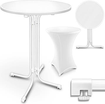 Statafel - Bartafel - Partytafel - 80 cm - Wit - Tillvex®, Huis en Inrichting, Tafels | Statafels, Verzenden, Zo goed als nieuw