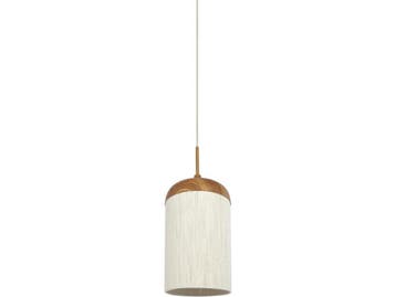 Light & Living Dania - Hanglamp - Ø27,5x52cm - Hout & katoen, Verzenden, Nieuw