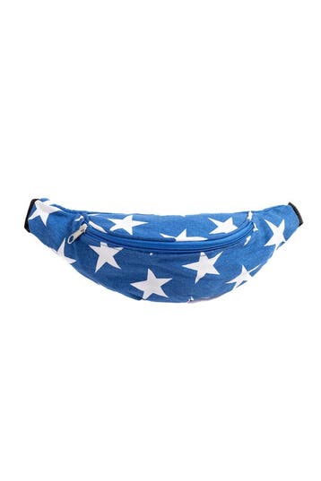 KIMU® Banaan Blauw Witte Sterren Heuptas Fanny Pack Voorvak, Sieraden, Tassen en Uiterlijk, Tassen | Damestassen, Ophalen of Verzenden