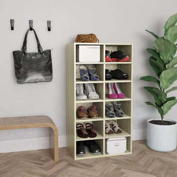 vidaXL Schoenenrek 54x34x100,5 cm bewerkt hout sonoma, Huis en Inrichting, Verzenden, Nieuw