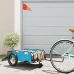 vidaXL Fietstrailer oxford stof en ijzer blauw, Fietsen en Brommers, Fietsaccessoires | Aanhangers en Karren, Verzenden, Nieuw