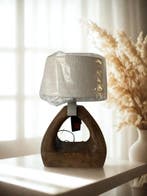 Lamp mango hout met off white kap Nieuw!, Verzenden, Nieuw