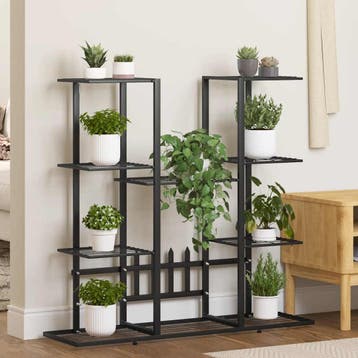 vidaXL Bloemenstandaard 94,5x25x89 cm ijzer zwart, Verzenden, Nieuw
