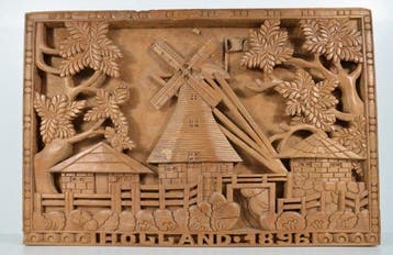 Houten reliëf, Art Deco (Bali, 1930-1950) - Hout - Indonesië
