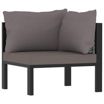 vidaXL Hoekbank sectioneel met linkerarmleuning poly rattan, Tuin en Terras, Tuinsets en Loungesets, Verzenden, Nieuw
