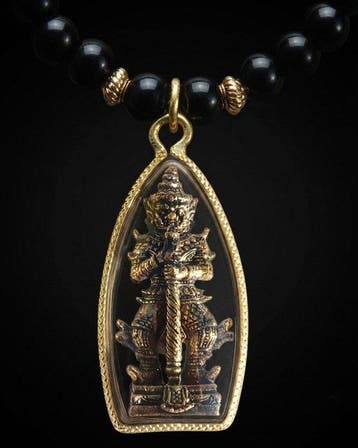 obsidiaan - halsketting - talisman Beschermengel Yaksha -