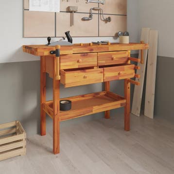 vidaXL Werkbank met lades en bankschroeven 124x52x83 cm, Verzenden, Nieuw