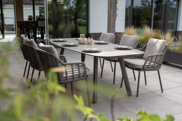 Taste Puglia/Manolo 6-persoons Deens ovale tuinset 240x103, Verzenden, Nieuw, Overige materialen, Tuinset