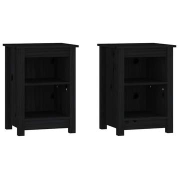 Slaapkamer kastjes zwart set van 2 - 34% voordeel, Huis en Inrichting, Gebruikt, Minder dan 45 cm, Hout, 55 tot 70 cm