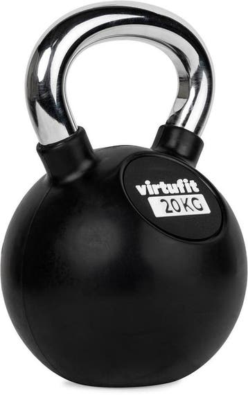 VirtuFit Kettlebell - Rubber/Chroom - 20 kg, AFHAALDEAL!!, Ophalen, Nieuw, Benen