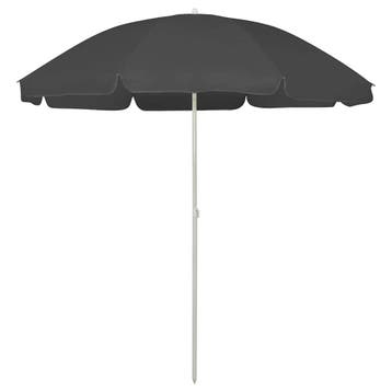 vidaXL Strandparasol 240 cm antracietkleurig, Verzenden, Nieuw, 2 tot 3 meter, Strandparasol