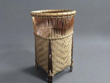 Japanese Traditional Handwoven Bamboo Flower Basket -