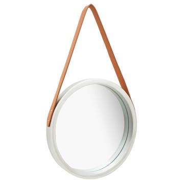 vidaXL Wandspiegel met band 40 cm zilverkleurig, Huis en Inrichting, Woonaccessoires | Spiegels, Verzenden, Nieuw