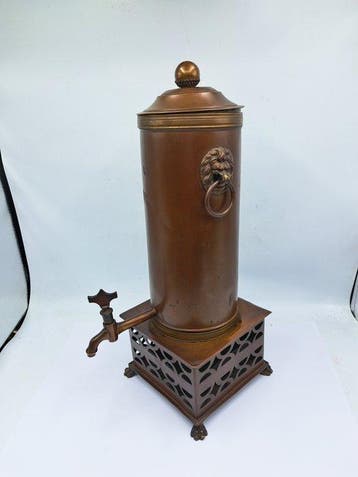 Koffiepot - Samovar - Koper - Cylinderpot, Antiek en Kunst