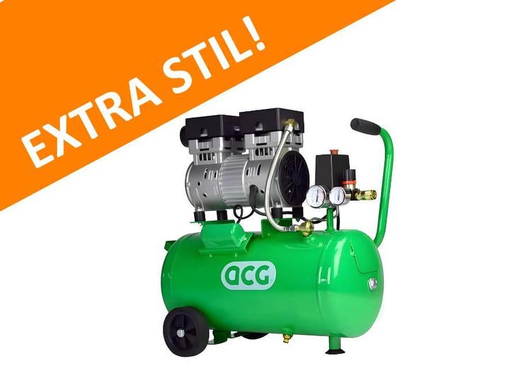 Stille Compressor 24 liter onderhoudsvrije luchtcompressor, Doe-het-zelf en Verbouw, Compressors, Minder dan 25 liter, 6 tot 10 bar