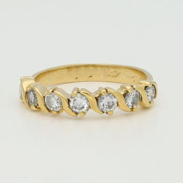 Ring - 14 karaat Geel goud Diamant (Natuurlijk) - Halve, Nieuw