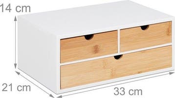 bureau organizer - met 3 lades - bamboe - MDF - 14 x 33 x, Verzenden, Nieuw
