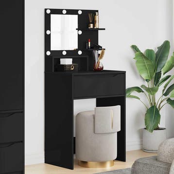 vidaXL Slaapkamer Kaptafels Zwart 60 x 39,5 x 135 cm Bewerkt, Verzenden, Nieuw