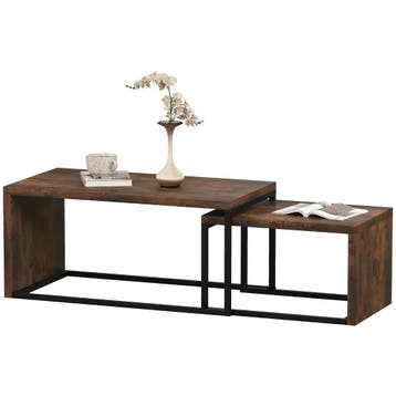 TRUUSK 2-delige Set Salontafel en Bijzettafel - Multifunctio, Verzenden, Nieuw