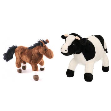 Cornelissen boerderijdieren knuffel set - koe en paard - 23, Verzenden, Nieuw