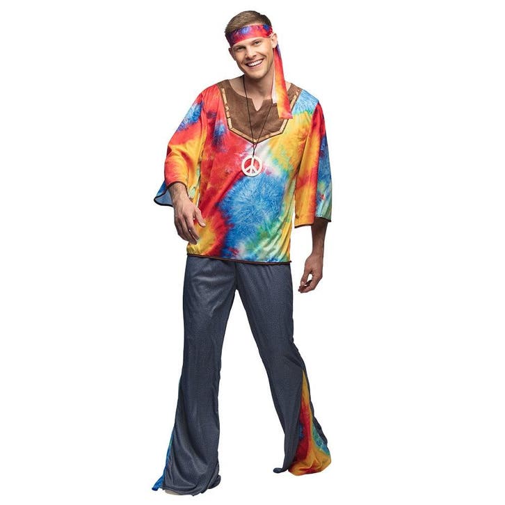 Retro Flower Power Kostuum Man Marley, Kleding | Heren, Carnavalskleding en Feestkleding, Nieuw, Ophalen of Verzenden