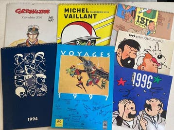Michel Vaillant / Tintin - 7 Kalenders + handtekeningen -, Nieuw