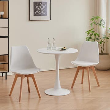 Elegante Ronde Eettafel - Nordic Tulip Design - 70cm - Wit o, Huis en Inrichting, Tafels | Eettafels, Verzenden, Nieuw