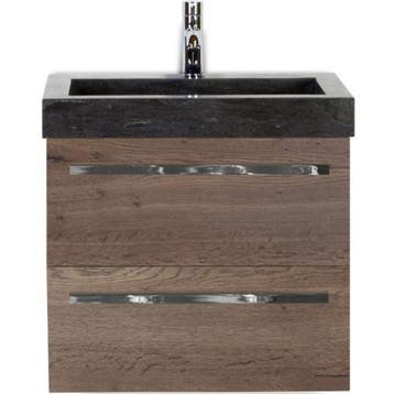 Seville Badmeubelset 60 cm - Tabacco - Wastafel Hardsteen, Ophalen of Verzenden, Nieuw