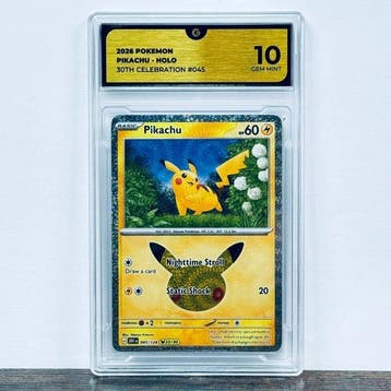 Pokémon Graded card - Pikachu 045 - 30th Anniversary –, Nieuw
