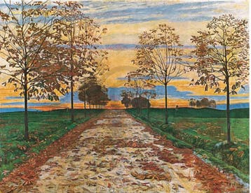 Kunstdruk Ferdinand Hodler - Herbstabend 1892 60x48cm, Huis en Inrichting, Verzenden, Nieuw