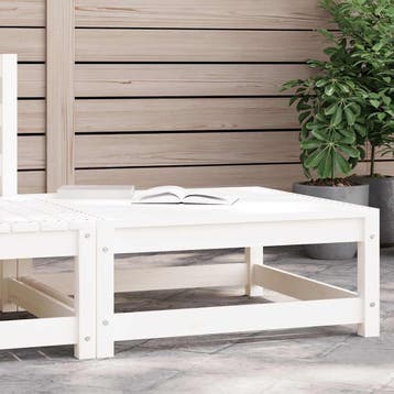 vidaXL Tuinvoetenbank 70x70x30 cm massief grenenhout wit, Verzenden, Nieuw