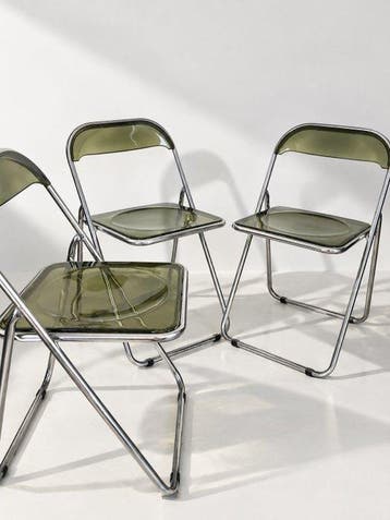 Klapstoel - Staal, Plastic - Drie vouwstoelen