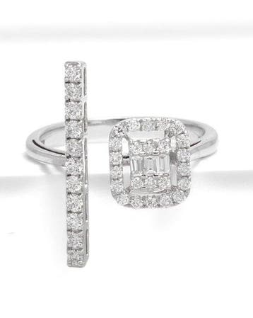 Statement ring - 14 karaat Witgoud - 0.48ct. tw. Diamant