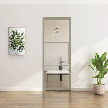 Stalen Taatsdeur - Kiezelgrijs - 3 Vlaks - Helder glas, Doe-het-zelf en Verbouw, Deuren en Horren, Minder dan 80 cm, Overige typen