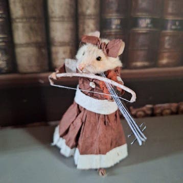 Muis Taxidermie volledige montage - mus musculus - 8 cm - 2