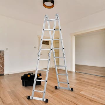 Multifunctionele vouwladder 6 in 1 - 4.7M - Inklapbaar, Doe-het-zelf en Verbouw, Ladders en Trappen, Verzenden, Nieuw