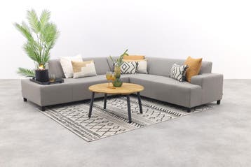 Malaga/Mindo - hoekbank loungeset chaise longue - taupe, Verzenden, Nieuw, Hout, Loungeset