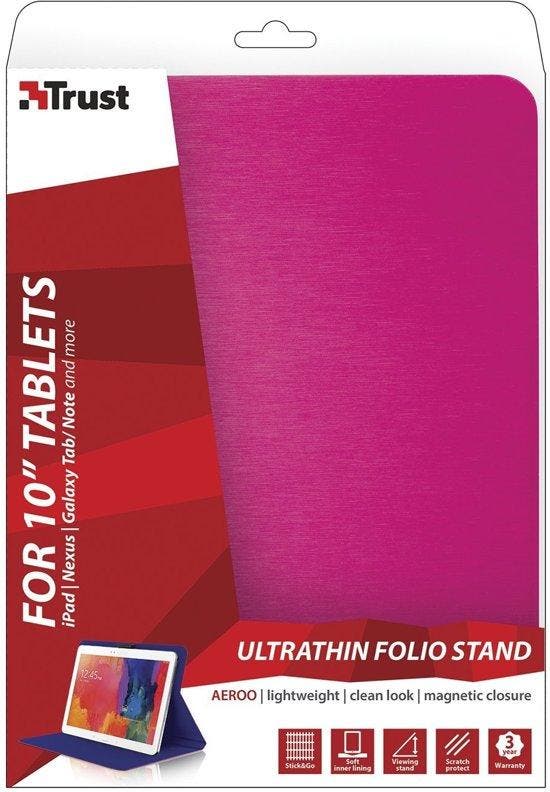 Trust Aeroo 10" tablets Hoes - Roze, Computers en Software, Windows Tablets, Verzenden